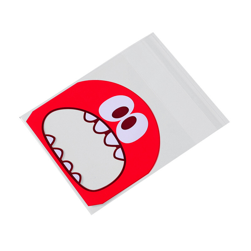 100 vnt sausainių saldainių maišelis Mielas animacinis lipnus plastikinis pakavimo maišelis, skirtas sausainių dovanų maisto pakavimui, kepimo pakuotei