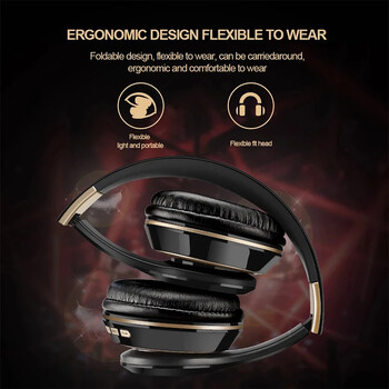 Πτυσσόμενα ασύρματα ακουστικά Bluetooth Multifunctional Over Ear 5.0 Bluetooth Headphones Υποστήριξη παιχνιδιού TF CardStereo για IOS Android