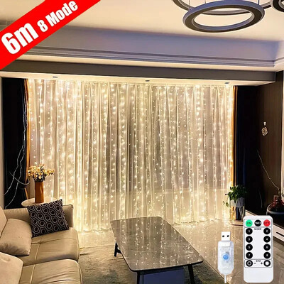 USB String Lights Χριστουγεννιάτικη διακόσμηση γάμου Fairy Light Φωτάκια γιρλάντα για κρεβατοκάμαρα 3/4/6M Τηλεχειριστήριο LED Χριστουγεννιάτικη διακόσμηση