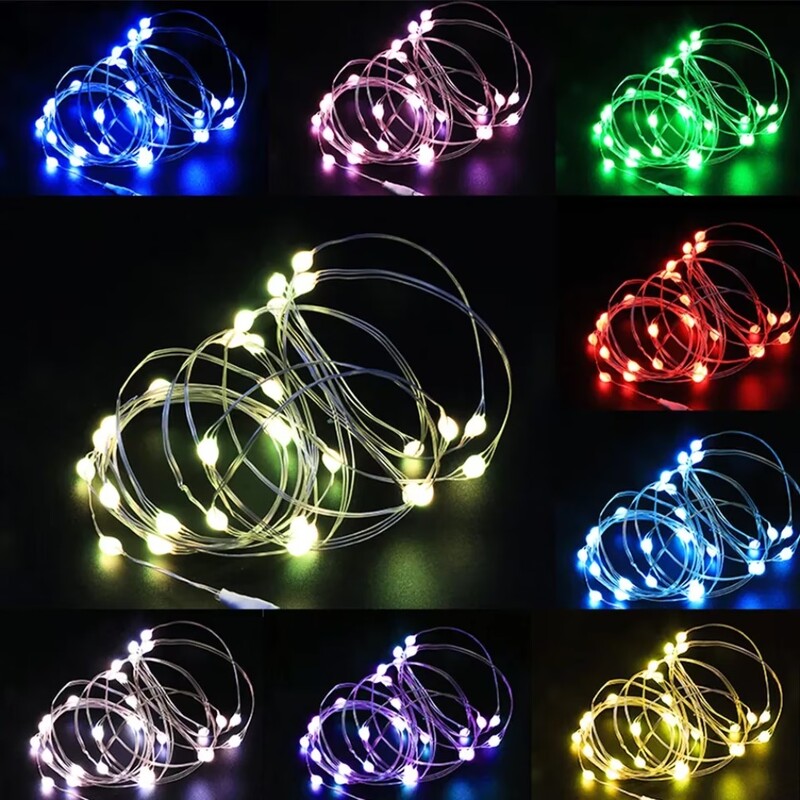 5M LED reťazové svetlá vodotesné LED medené drôtené rozprávkové svetielka na batérie DIY svadobná párty vianočná dekorácia girlanda