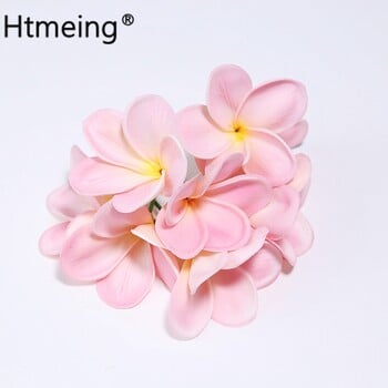 20PCS PU Изкуствени стъбла на цветя за коса plumeria Natural Real Touch Frangipani Flowers For Wedding Centerpieces Направи си сам аксесоари