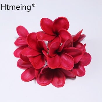 20PCS PU Изкуствени стъбла на цветя за коса plumeria Natural Real Touch Frangipani Flowers For Wedding Centerpieces Направи си сам аксесоари