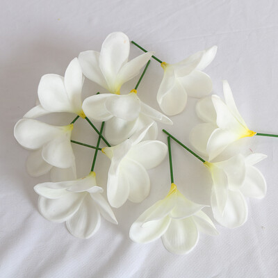 20 buc. PU tulpini de flori de păr artificiale de plumeria, flori de frangipani la atingere reală, pentru centre de nuntă, accesorii bricolaj