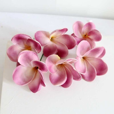 20 buc. PU tulpini de flori de păr artificiale de plumeria, flori de frangipani la atingere reală, pentru centre de nuntă, accesorii bricolaj
