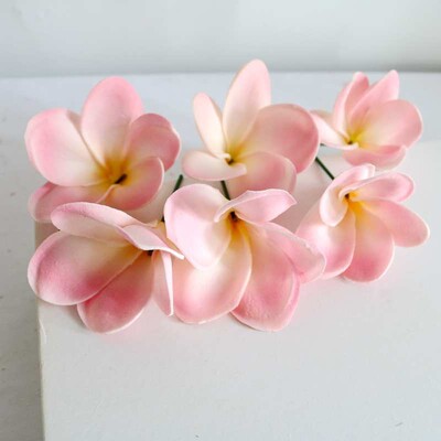 20 buc. PU tulpini de flori de păr artificiale de plumeria, flori de frangipani la atingere reală, pentru centre de nuntă, accesorii bricolaj