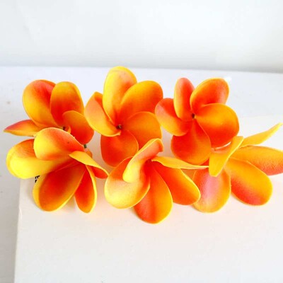 20 buc. PU tulpini de flori de păr artificiale de plumeria, flori de frangipani la atingere reală, pentru centre de nuntă, accesorii bricolaj