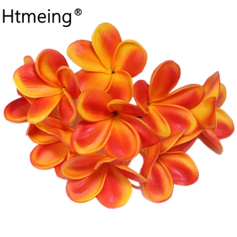 20 buc. PU tulpini de flori de păr artificiale de plumeria, flori de frangipani la atingere reală, pentru centre de nuntă, accesorii bricolaj