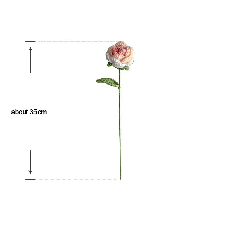 Kész kézzel készített kötött rózsa művirágok fonott hamis virág horgolt csokor díszítés asztali ünnepi ajándékok dísz