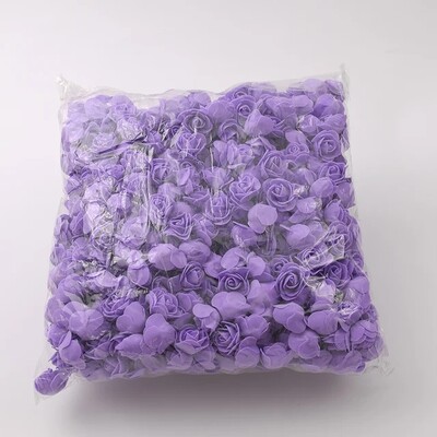 kb 480db-500db/3cm Mini PE hab rózsa virágfej mesterséges rózsa virágok kézzel készített barkácsparti esküvői lakberendezés