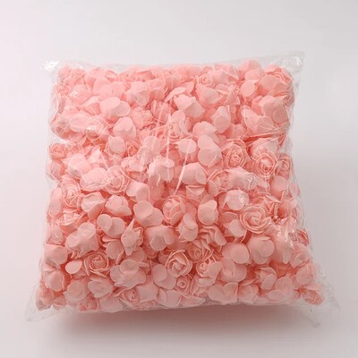 kb 480db-500db/3cm Mini PE hab rózsa virágfej mesterséges rózsa virágok kézzel készített barkácsparti esküvői lakberendezés