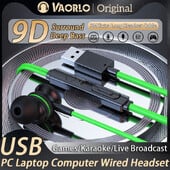 USB laidinės ausinės 3M ilgos į ausis įdedamos ausinės su mikrofonu USB-A laidas Laisvų rankų įrangos ausinės žaidimams USB ausinės, skirtos asmeniniam staliniam nešiojamam kompiuteriui