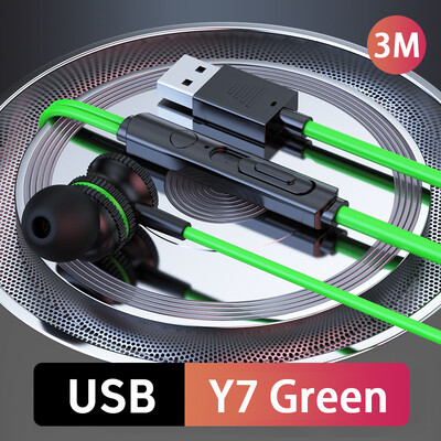 USB laidinės ausinės 3M ilgos į ausis įdedamos ausinės su mikrofonu USB-A laidas Laisvų rankų įrangos ausinės žaidimams USB ausinės, skirtos asmeniniam staliniam nešiojamam kompiuteriui