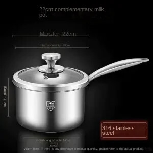 Novi lonac za juhu od nehrđajućeg čelika 316 s kuhalom na pari za kuhanje dječje hrane i kuhanje mlijeka Lonac za juhu i temeljac
