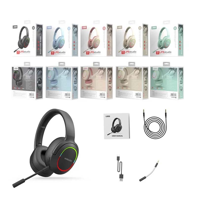 Căști fără fir cu microfon Căști pentru jocuri Blutooth 5.1 Căști stereo surround pentru gamer Lumină colorată Căști pentru laptop PC