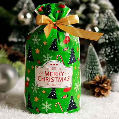 50 vnt. Linksmų Kalėdų Kalėdų Senelio dovanų maišelis su snaigės traškiomis raištelėmis kalėdinių papuošalų maišeliai Naujiesiems 2024 metams Noel Dovanos