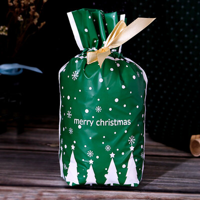 50 vnt. Linksmų Kalėdų Kalėdų Senelio dovanų maišelis su snaigės traškiomis raištelėmis kalėdinių papuošalų maišeliai Naujiesiems 2024 metams Noel Dovanos