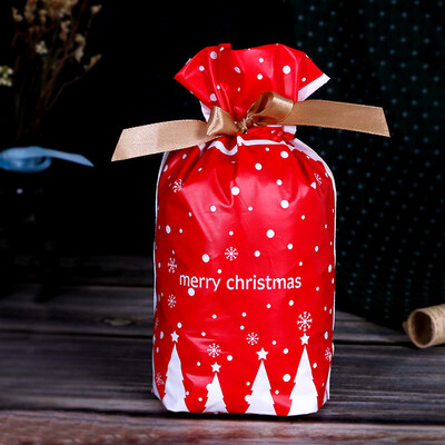 50 vnt. Linksmų Kalėdų Kalėdų Senelio dovanų maišelis su snaigės traškiomis raištelėmis kalėdinių papuošalų maišeliai Naujiesiems 2024 metams Noel Dovanos