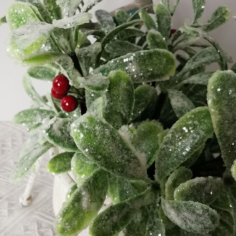 Matné umelé imelo, falošné vetvičky, kytice, stonky, slávnostné umelé kvety, odolná vianočná dekorácia pre domácnosť, zimu, interiér