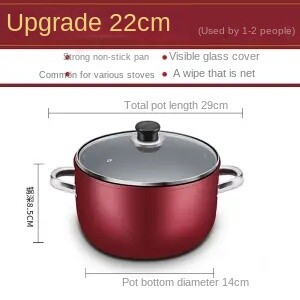 Oală de supă Antiaderent Supă groasă Oală de tocană Gătiți tăiței Lapte fierbinte Terci Arată pe gaz Oală universală cu inducție instantanee