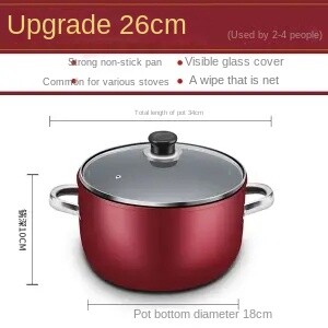 Oală de supă Antiaderent Supă groasă Oală de tocană Gătiți tăiței Lapte fierbinte Terci Arată pe gaz Oală universală cu inducție instantanee