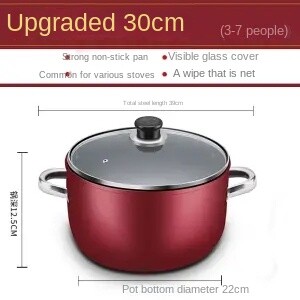 Oală de supă Antiaderent Supă groasă Oală de tocană Gătiți tăiței Lapte fierbinte Terci Arată pe gaz Oală universală cu inducție instantanee
