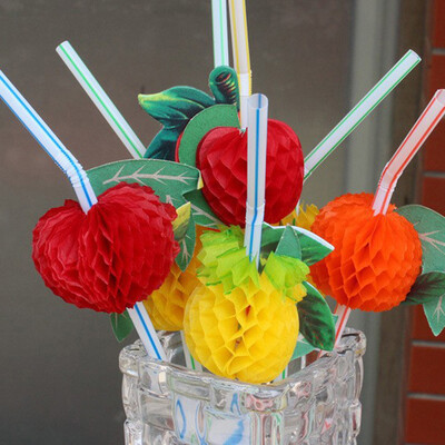 50 kom/lot 24 cm 3D voćne slamke za koktele Papirnate slamke Kišobran Drinking Party Bar Decoration Party Supplies Veleprodaja