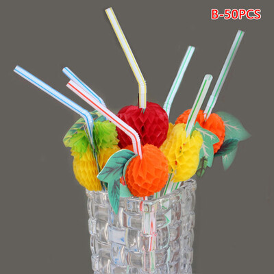 50 ks/lot 24 cm 3D slamky na ovocné koktaily, papierové slamky na dáždnik, nápojový bar, dekorácia, párty potreby, veľkoobchod
