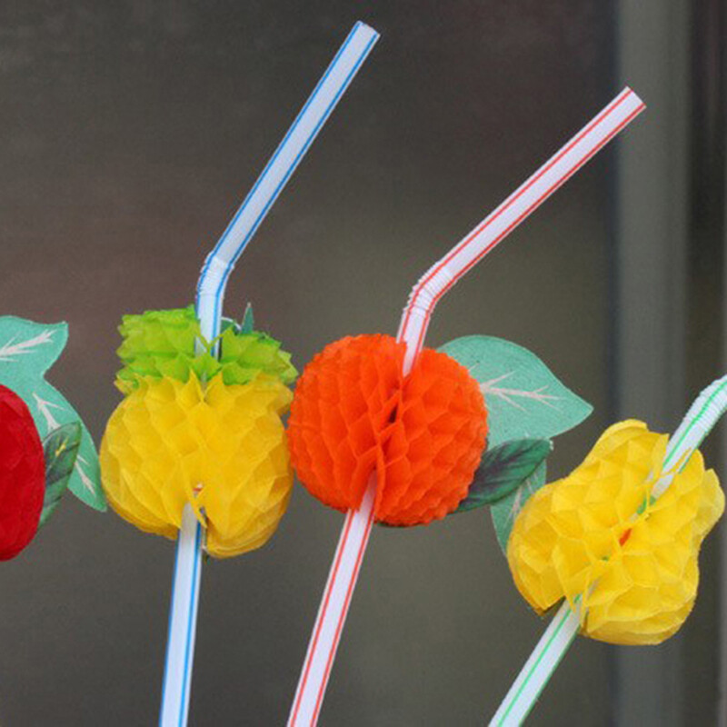 50 ks/lot 24 cm 3D slamky na ovocné koktaily, papierové slamky na dáždnik, nápojový bar, dekorácia, párty potreby, veľkoobchod