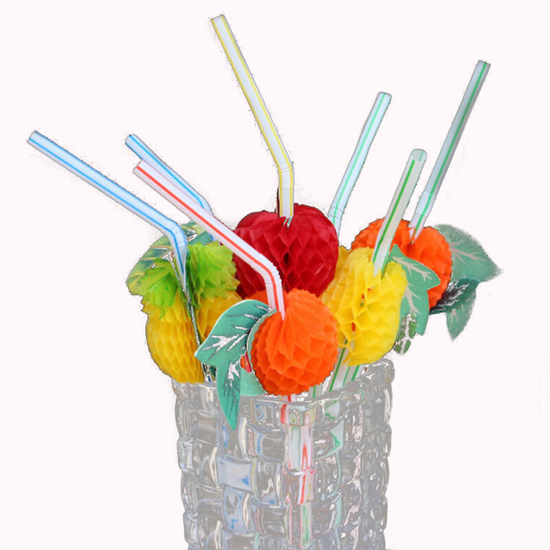 50 ks/lot 24 cm 3D slamky na ovocné koktaily, papierové slamky na dáždnik, nápojový bar, dekorácia, párty potreby, veľkoobchod