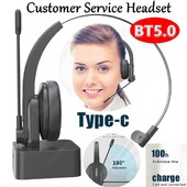 1/2 tk juhtmeta telefoni peakomplekt sülearvutile, kõnekeskuse kõnekeskuse mürasummutav klienditeenindus Bluetoothiga ühilduvad 5.0 kõrvaklapid