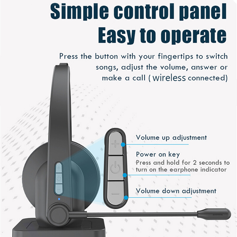 1/2 tk juhtmeta telefoni peakomplekt sülearvutile, kõnekeskuse kõnekeskuse mürasummutav klienditeenindus Bluetoothiga ühilduvad 5.0 kõrvaklapid