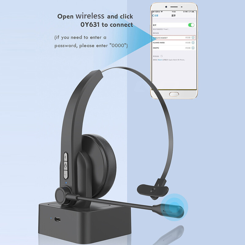 1/2 tk juhtmeta telefoni peakomplekt sülearvutile, kõnekeskuse kõnekeskuse mürasummutav klienditeenindus Bluetoothiga ühilduvad 5.0 kõrvaklapid