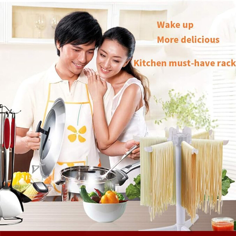 Sulankstomas džiovinimo spagečių džiovintuvo stovas, makaronų laikiklis, pakabinamas stovas, švieži makaronai, makaronų įrankiai, virtuvės priedai