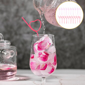 40 vnt. šiaudų daugkartinio naudojimo silikoniniai šiaudeliai 40 uncijų plastikiniai gėrimo vamzdeliai Popieriaus dekoro išlenkta banga