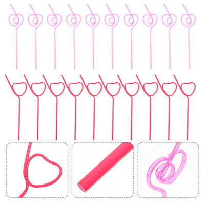 40 vnt. šiaudų daugkartinio naudojimo silikoniniai šiaudeliai 40 uncijų plastikiniai gėrimo vamzdeliai Popieriaus dekoro išlenkta banga