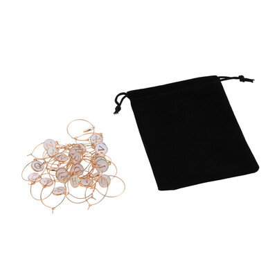 26 τμχ Γράμματα αλφαβήτου Μαρκαδόρος για ποτήρι κρασί Αναγνωριστικό ποτήρι πόσιμου Ετικέτα Διακοσμήσεις ετικετών κυπέλλου για προμήθειες γάμου για μπαρ