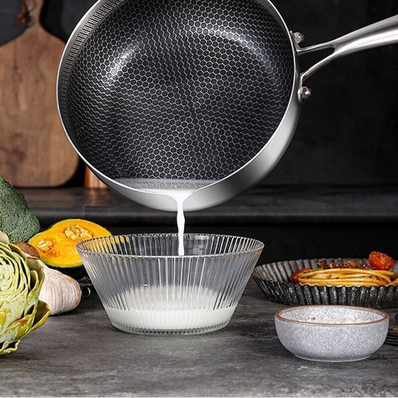 Zgusnuti lonac za mlijeko Saće od nehrđajućeg čelika 316 Neljepljivo Kuhanje i prženje Kućanski višenamjenski lonac za hranu Mala tava