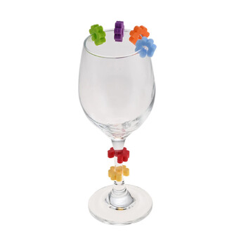 6Pcs Flower Shape Glasses Tag Маркер за чаши за вино Wine Charms Идентификатор на чаши Маркер Чаши Маркери за чаши Хранителен силикон