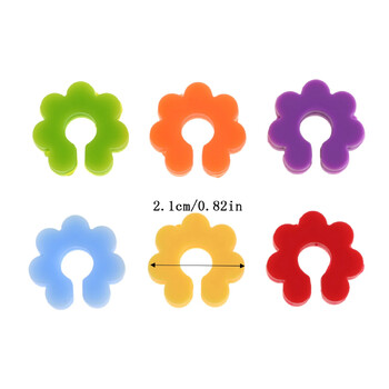 6Pcs Flower Shape Glasses Tag Маркер за чаши за вино Wine Charms Идентификатор на чаши Маркер Чаши Маркери за чаши Хранителен силикон