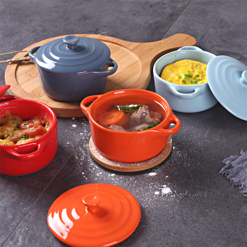 Vrući mini keramički lonac za temeljac za juhu s poklopcem, dječji, dječji gulaš, zdjela za jaja, tava s poklopcem, restoran, kućna kuhinja, rabljeni lonci za kuhanje