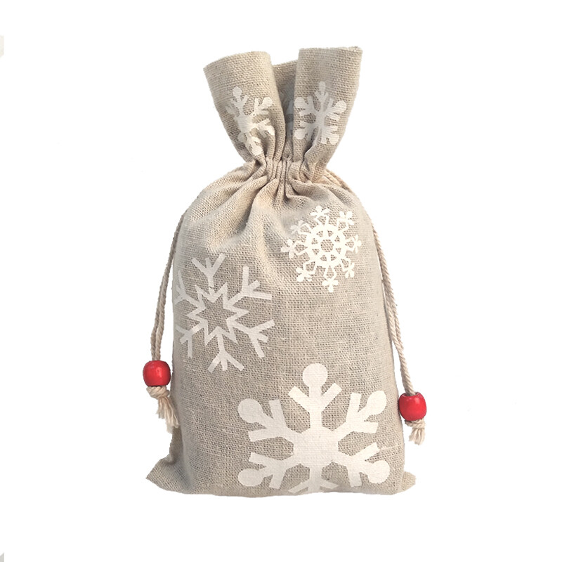 13*23cm vianočná darčeková taška Santa Claus Perníkový muž Bavlnená jutová taška na cukríky Taška na šperky Vianočná darčeková taška so sťahovacou šnúrkou