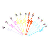 12 vnt / rinkinys Panda Princess šiaudeliai vakarėliui modeliuoti Animacinių filmų silikoninės temos reikmenys silikagelis vaikui