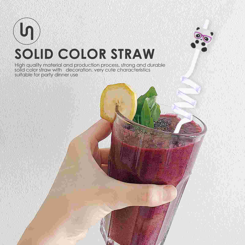 12 vnt / rinkinys Panda Princess šiaudeliai vakarėliui modeliuoti Animacinių filmų silikoninės temos reikmenys silikagelis vaikui