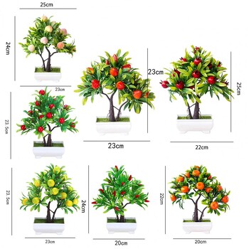 Τεχνητά φρούτα λεμόνι μήλο πορτοκάλι προσομοιωμένο μπονσάι διακόσμηση σπιτιού Φυτό σε γλάστρα Στολίδι σαλονιού ψεύτικα φυτά