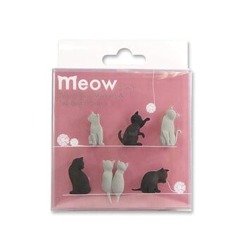 σετ σιλικόνης μαρκαδόρος ποτηριού Cute Cat Shape Wine Cup Marker Wine Charms Ετικέτες Ποτήρια Αναγνωριστικό Μαρκαδόρος Κύπελλα Μπαρ Προμήθειες για πάρτι