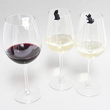 σετ σιλικόνης μαρκαδόρος ποτηριού Cute Cat Shape Wine Cup Marker Wine Charms Ετικέτες Ποτήρια Αναγνωριστικό Μαρκαδόρος Κύπελλα Μπαρ Προμήθειες για πάρτι