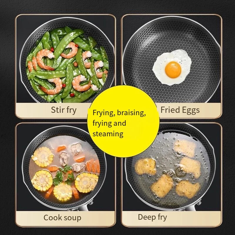 MOEYE lonac za juhu 316L Antibakterijski lonac za mlijeko od nehrđajućeg čelika, 5 slojeva, podebljano dno, neljepljivo dno, kuhinjska posuda za kuhanje