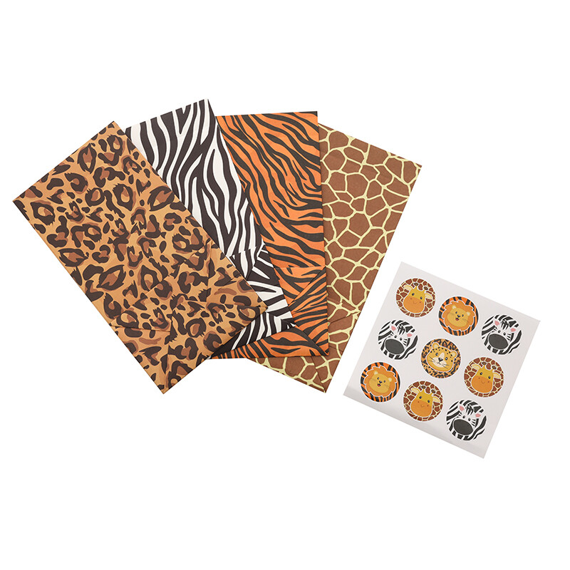 12 bucăți pungi de hârtie kraft pentru petreceri cu tematică de animale din junglă, bomboane, prăjituri, pungi, ambalaje de hârtie pentru cadou pentru copii, băiat, safari, consumabile pentru ziua de naștere