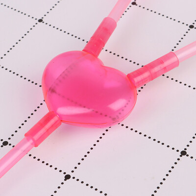 Love Heart Double Straw Unikalūs lankstūs geriamojo vamzdelio šiaudelių baro priedai