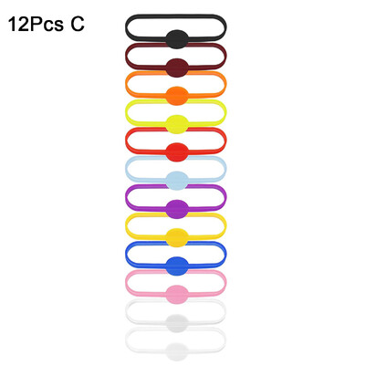 12/36 τεμ. επαναχρησιμοποιήσιμα σιλικόνης ποτήρι κρασιού Γούρια ποτών με μαρκαδόρους λουρίδες μπουκαλιών Αναγνωριστικά γυαλιού ετικέτας για πάρτι κοκτέιλ σαμπάνιας